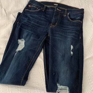Dark Wash Hudson Ripped Skinny Jeans